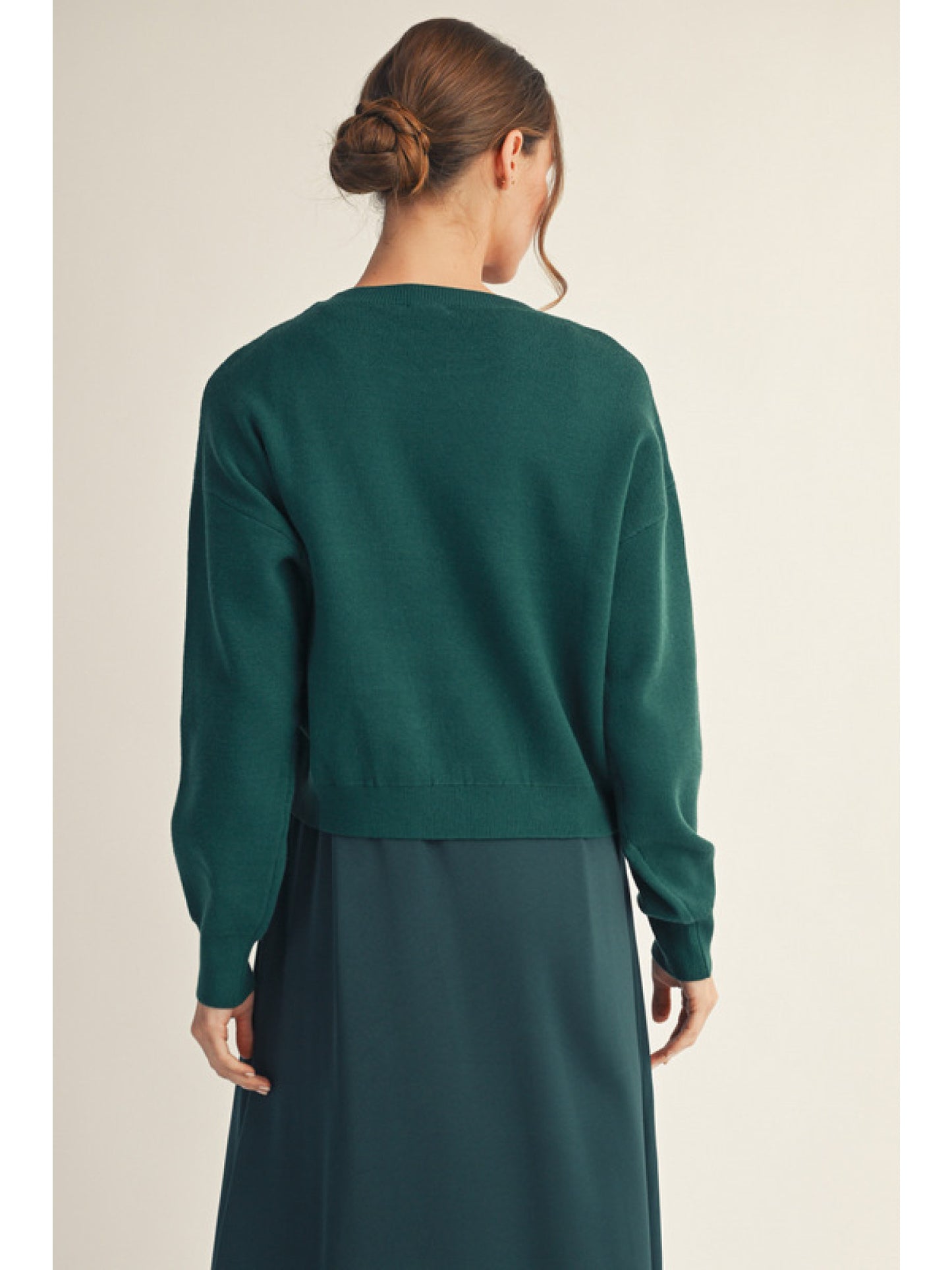 Knotted Hunter Green Sweater