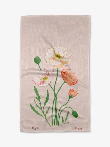 Geometry Tea Towel- Poppy