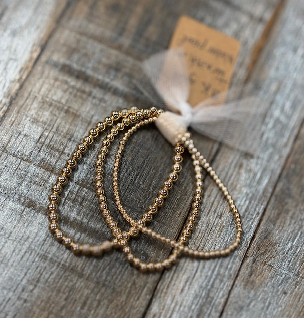 Set of 3 18 carat gold plated bracelets