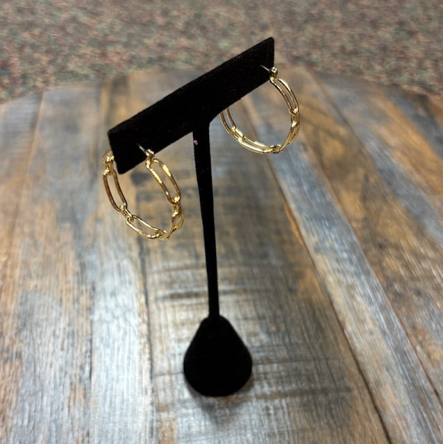 Gold Paper Clip Earring