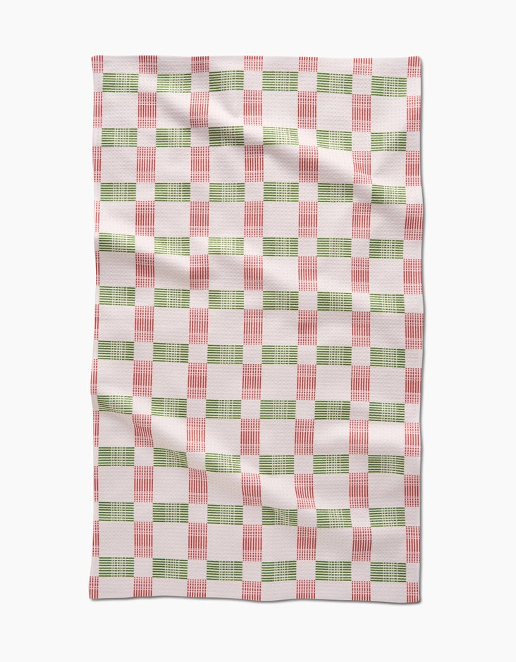 Geometry Tea Towel - Be Merry Plaid