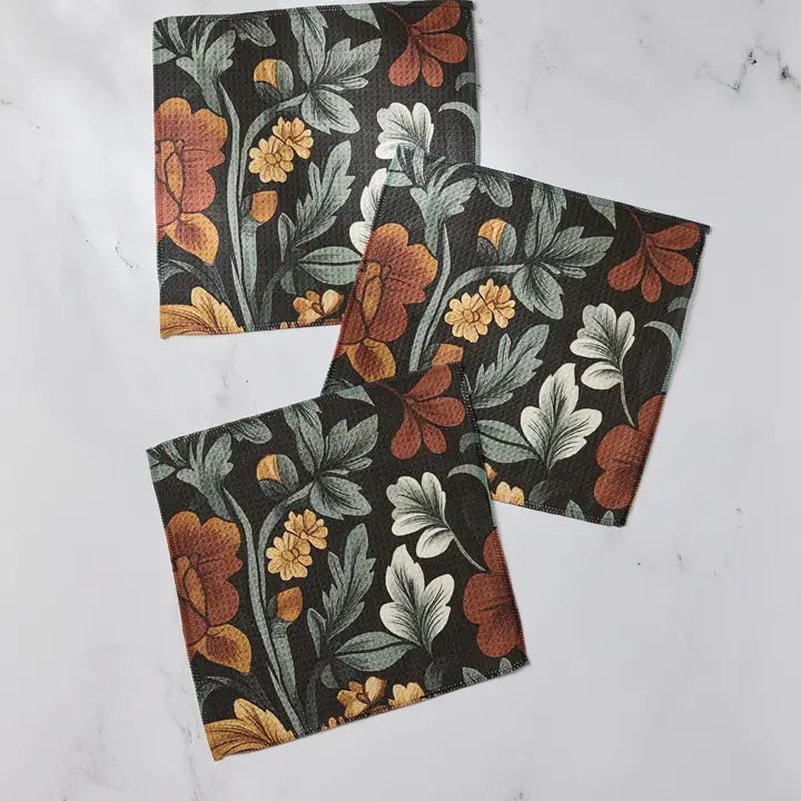 Geometry Dishcloth Set of 3- Classic Floral