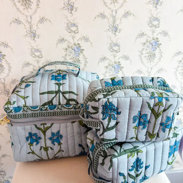 Iris Luxe | Quilted Cosmetic Bags-Set of 3