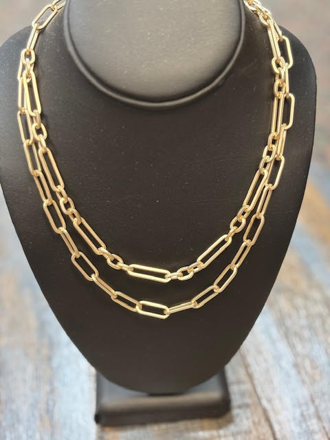 Double Paper Clip Necklace