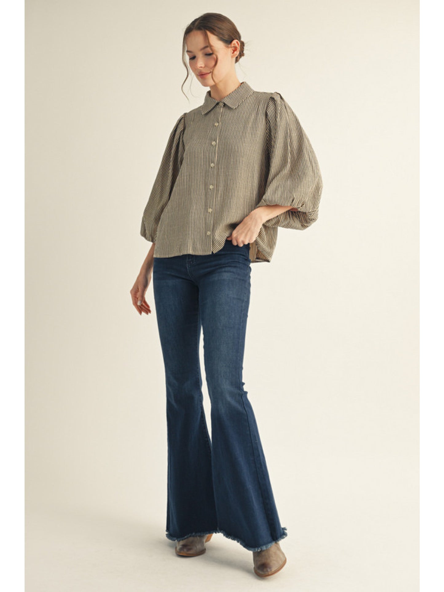 The Haley stripped 3/4 sleeve