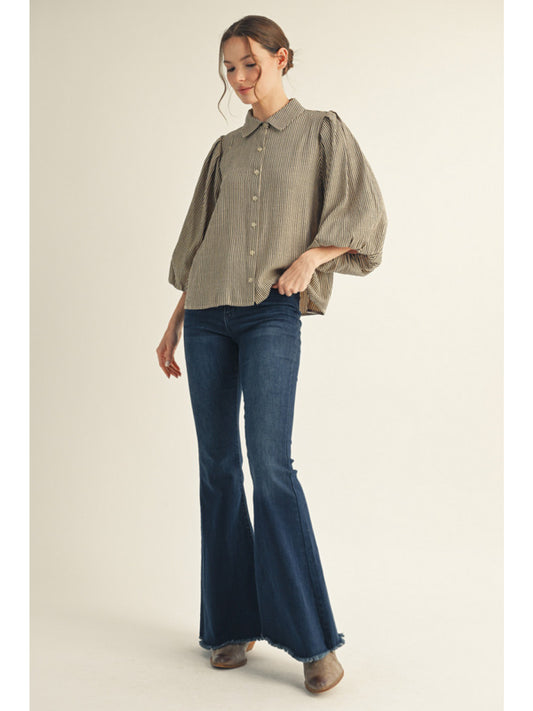 The Haley stripped 3/4 sleeve