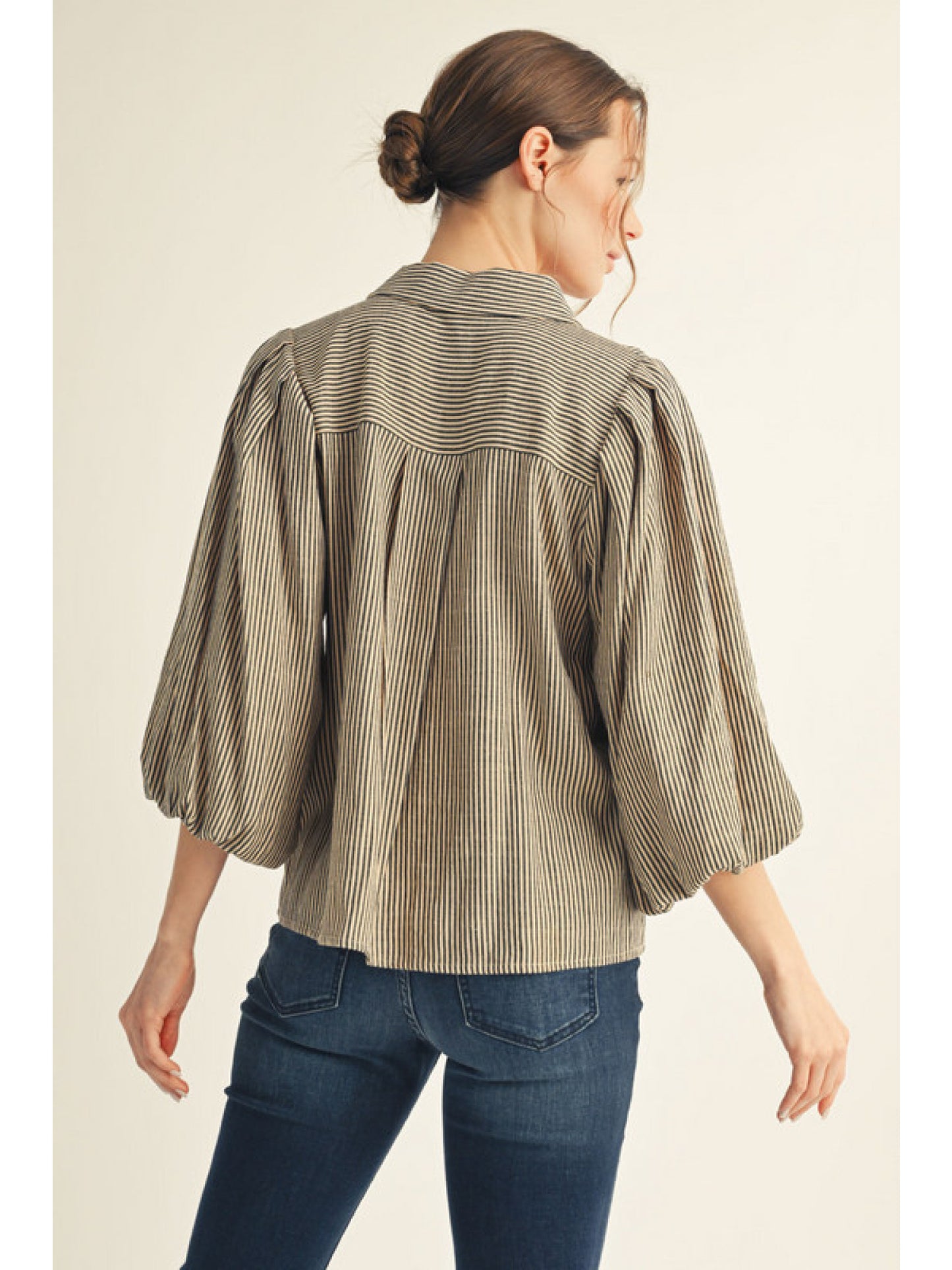 The Haley stripped 3/4 sleeve