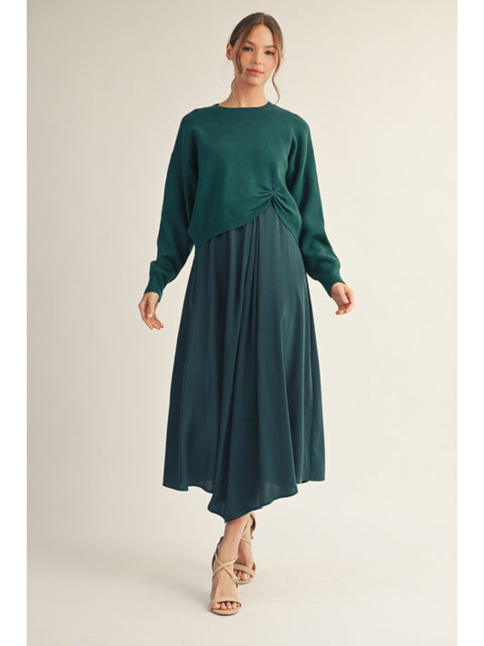 Knotted Hunter Green Sweater