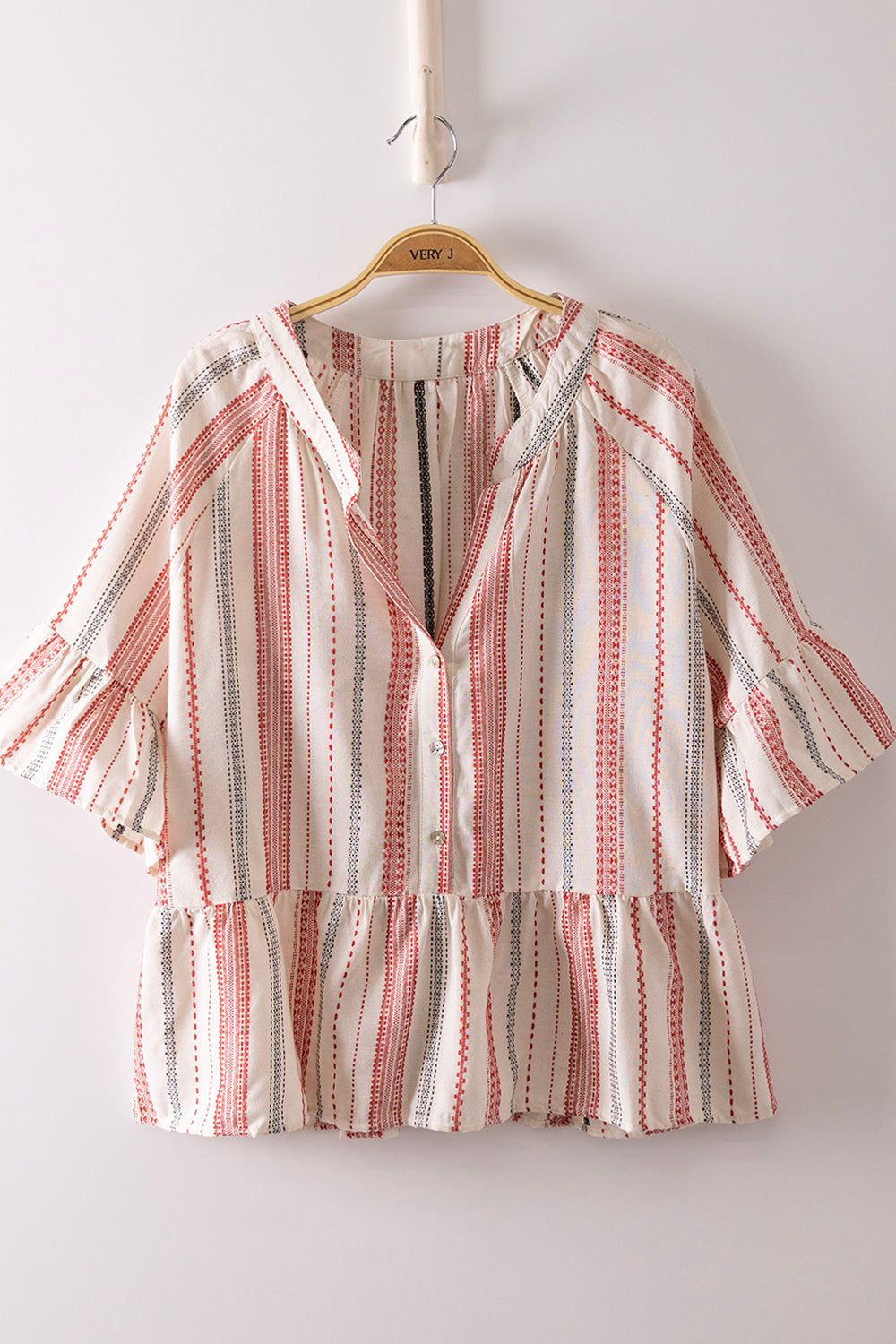 Red, white & blue blouse