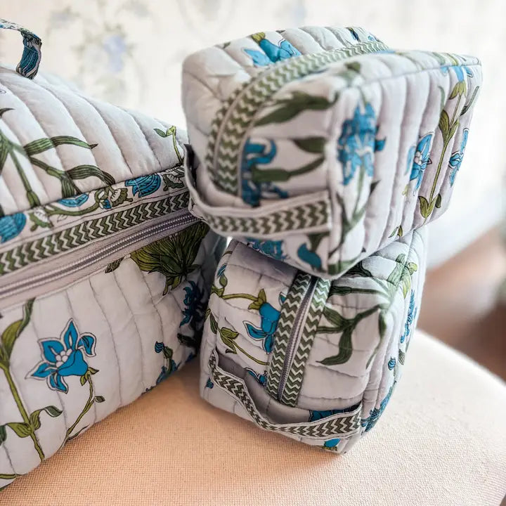 Iris Luxe | Quilted Cosmetic Bags-Set of 3