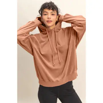 Mineral Wash Hoodie -Chestnut