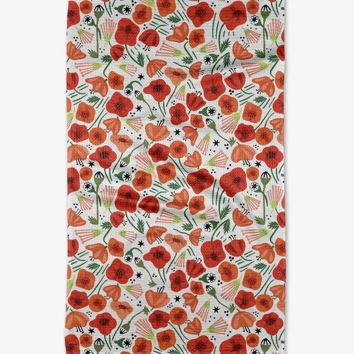 Geometry Tea Towel-Poppy Power