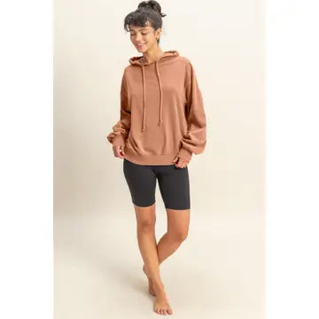 Mineral Wash Hoodie -Chestnut