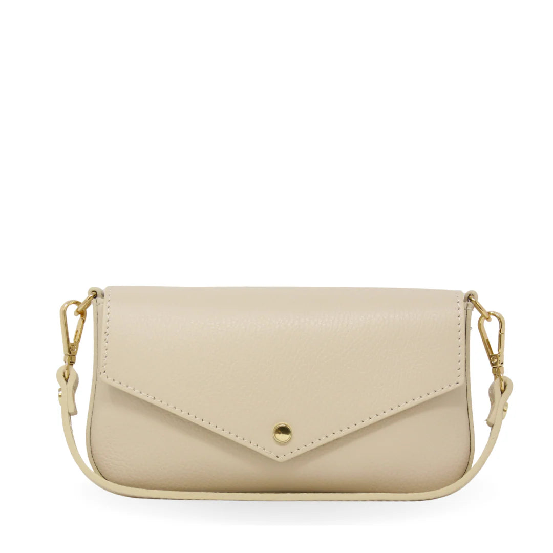 Leather handle and crossbody bag Ivory