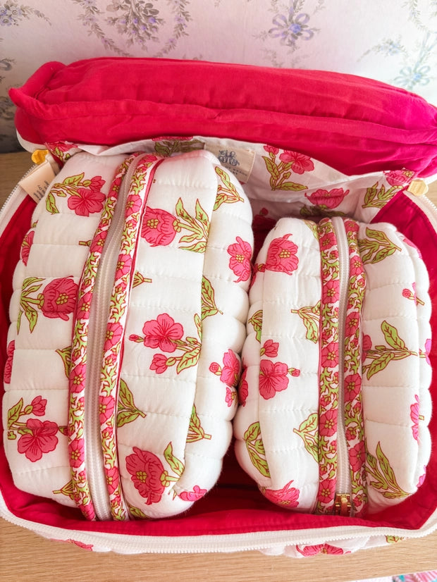 Magnolia Luxe | Quilted Cosmetic Bags-Set of 3