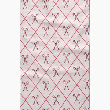 Geometry Tea Towel -Festive Candy Canes