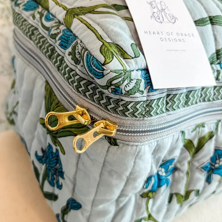 Iris Luxe | Quilted Cosmetic Bags-Set of 3