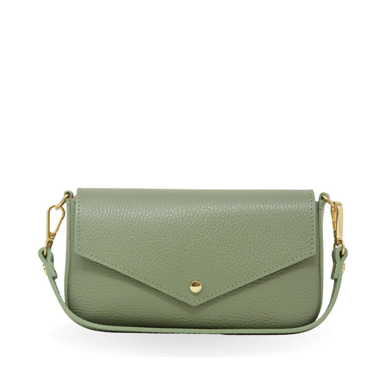 Leather handle and crossbody bag mint