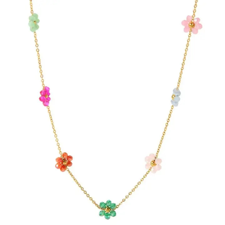 Flower Daisy Spring Summer Necklace Waterproof