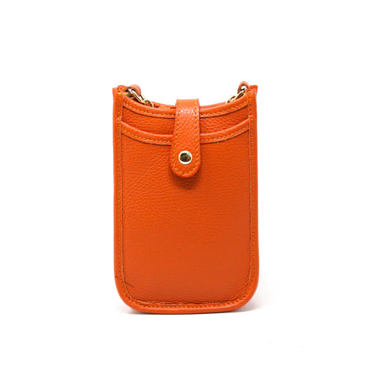 Italian Leather Crossbody Orange