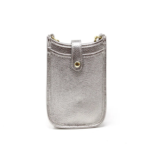 Italian Leather Crossbody Pewter