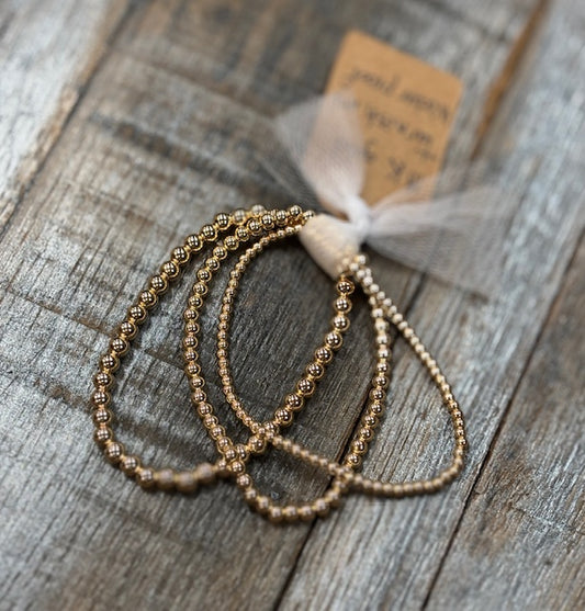 Set of 3 18 carat gold plated bracelets