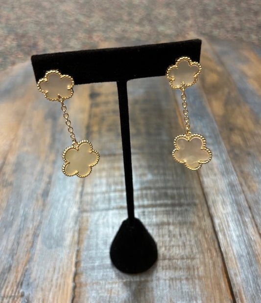 Clover Mother of Pear drop earring