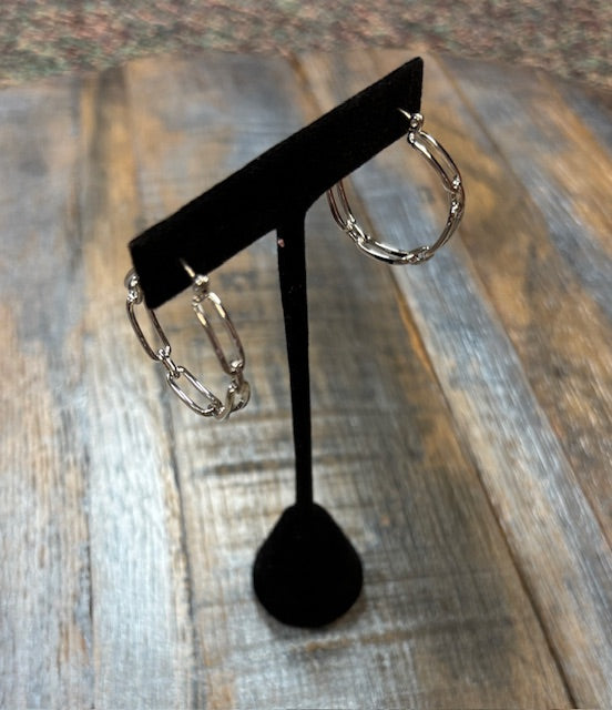 Silver Paper Clip earring