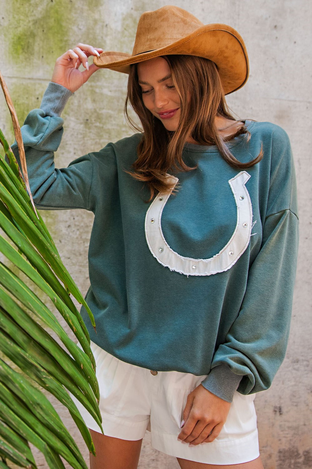 Snow Washed Horseshoe Pullover