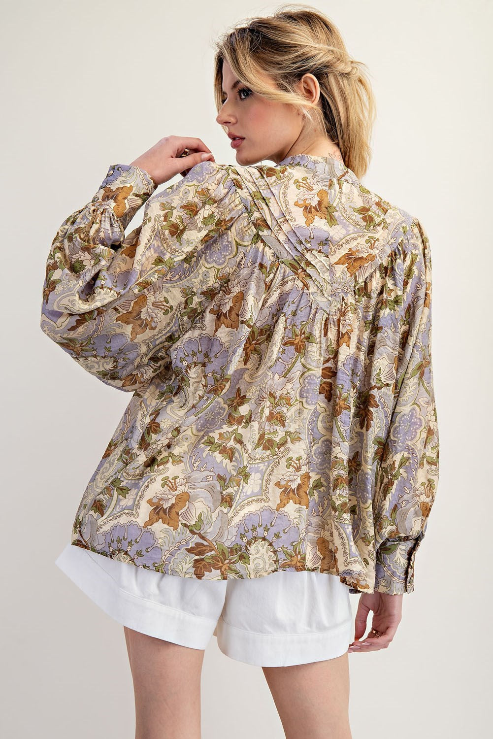 Printed Button Down Shirt Top