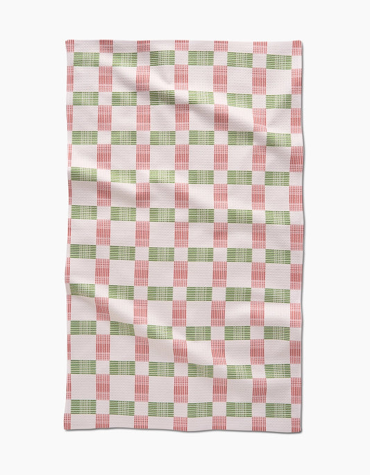 Geometry Tea Towel - Be Merry Plaid