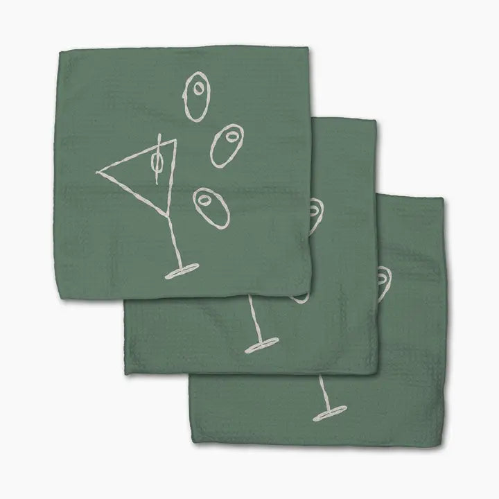 Geometry Dishcloth Set of 3- Shaken Not Stirred