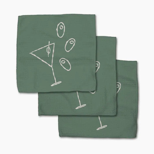 Geometry Dishcloth Set of 3- Shaken Not Stirred