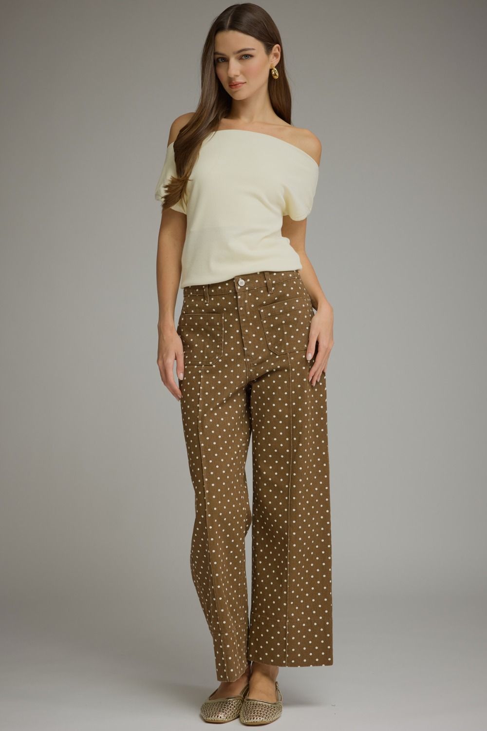 Brown Polka Pant