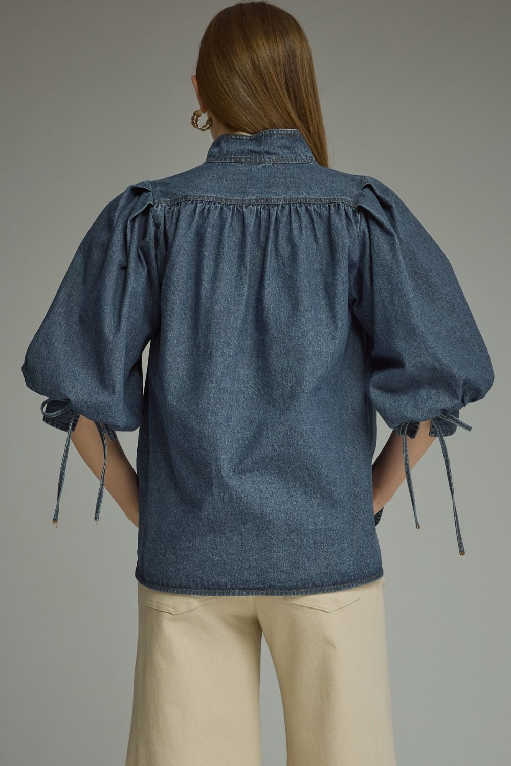 Puff Denim Top