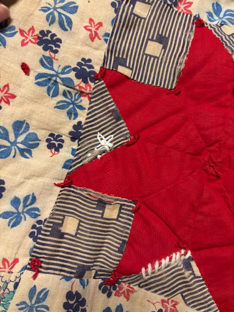 Vintage Red & Blue Star Quilt