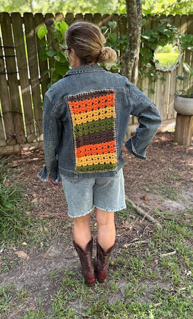 Crochet Afgan Denim Jacket