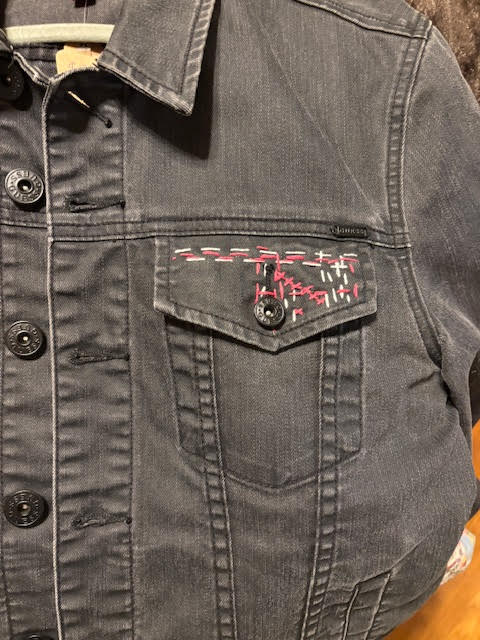 Happy Skeleton Black Denim Jacket