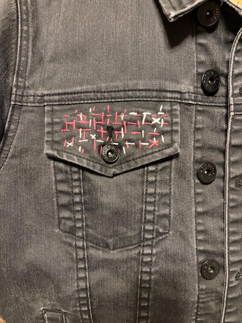 Happy Skeleton Black Denim Jacket