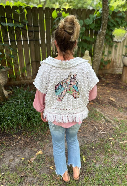 Vintage Lisa Short Jacket with Horse Accent