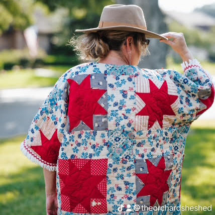 Vintage Red & Blue Star Quilt