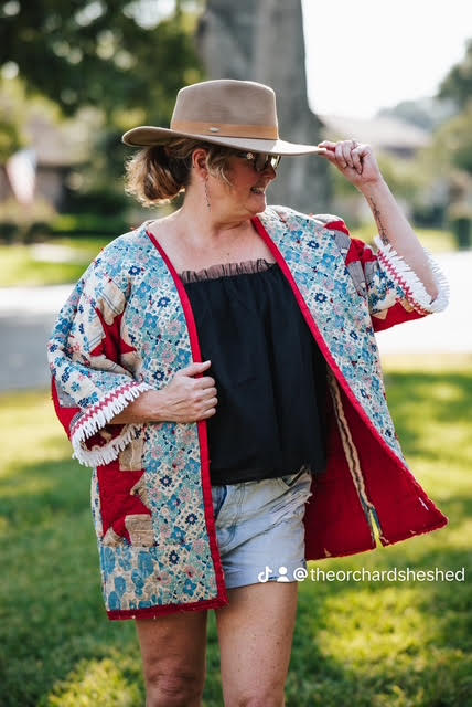 Vintage Red & Blue Star Quilt