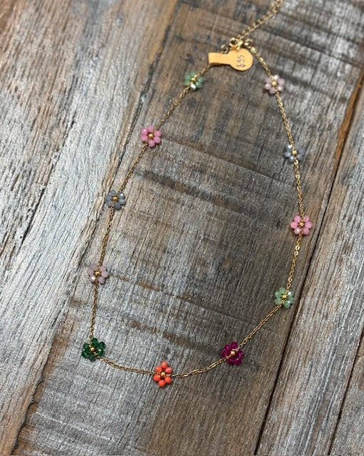 Flower Daisy Spring Summer Necklace Waterproof